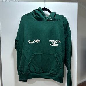 Green Hoodie with Text Print